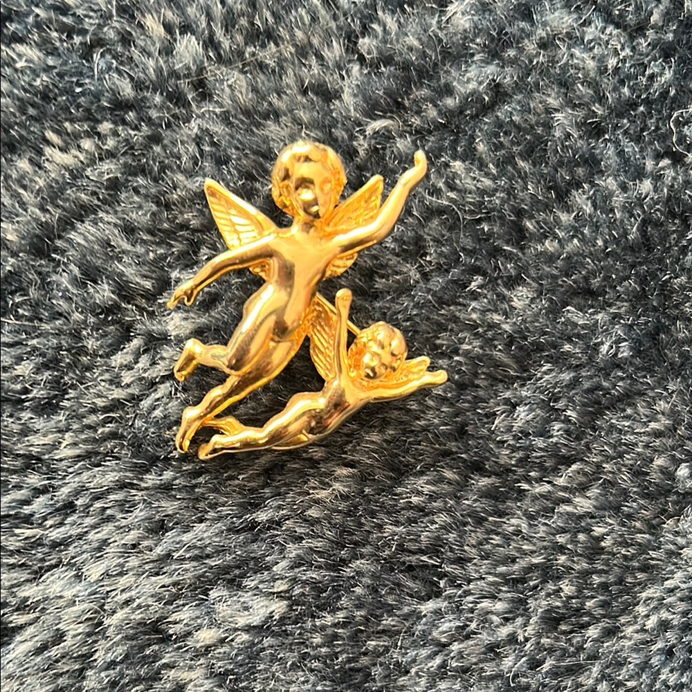 Gold Angel Brooch